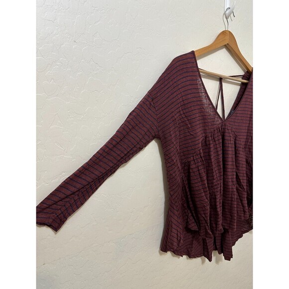 Lucky Brand Woman Babydoll Top Long Sleeve Size L Linen Boho Hippie Peasant - Picture 7 of 12